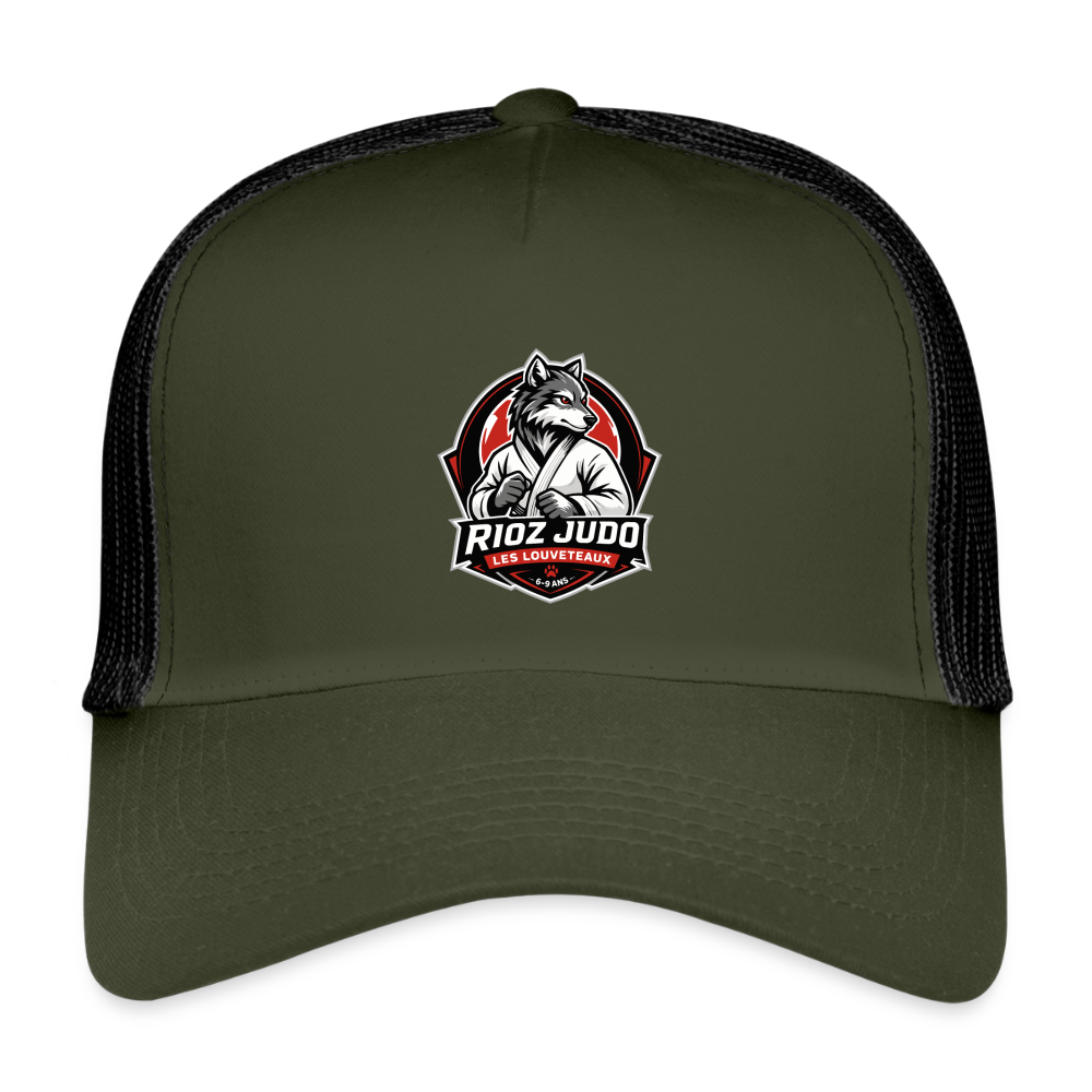 Image of Casquette Trucker — Les Louveteaux - olive/noir