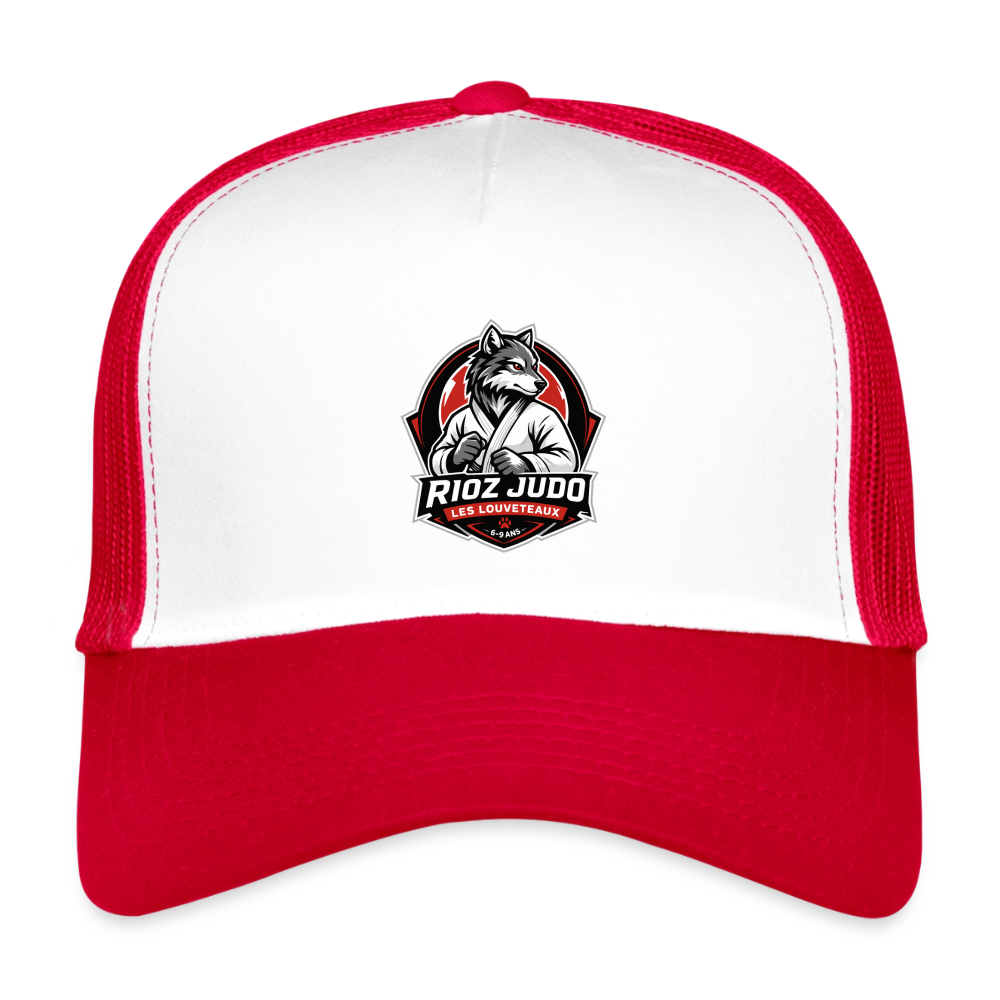 Image of Casquette Trucker — Les Louveteaux - blanc/rouge