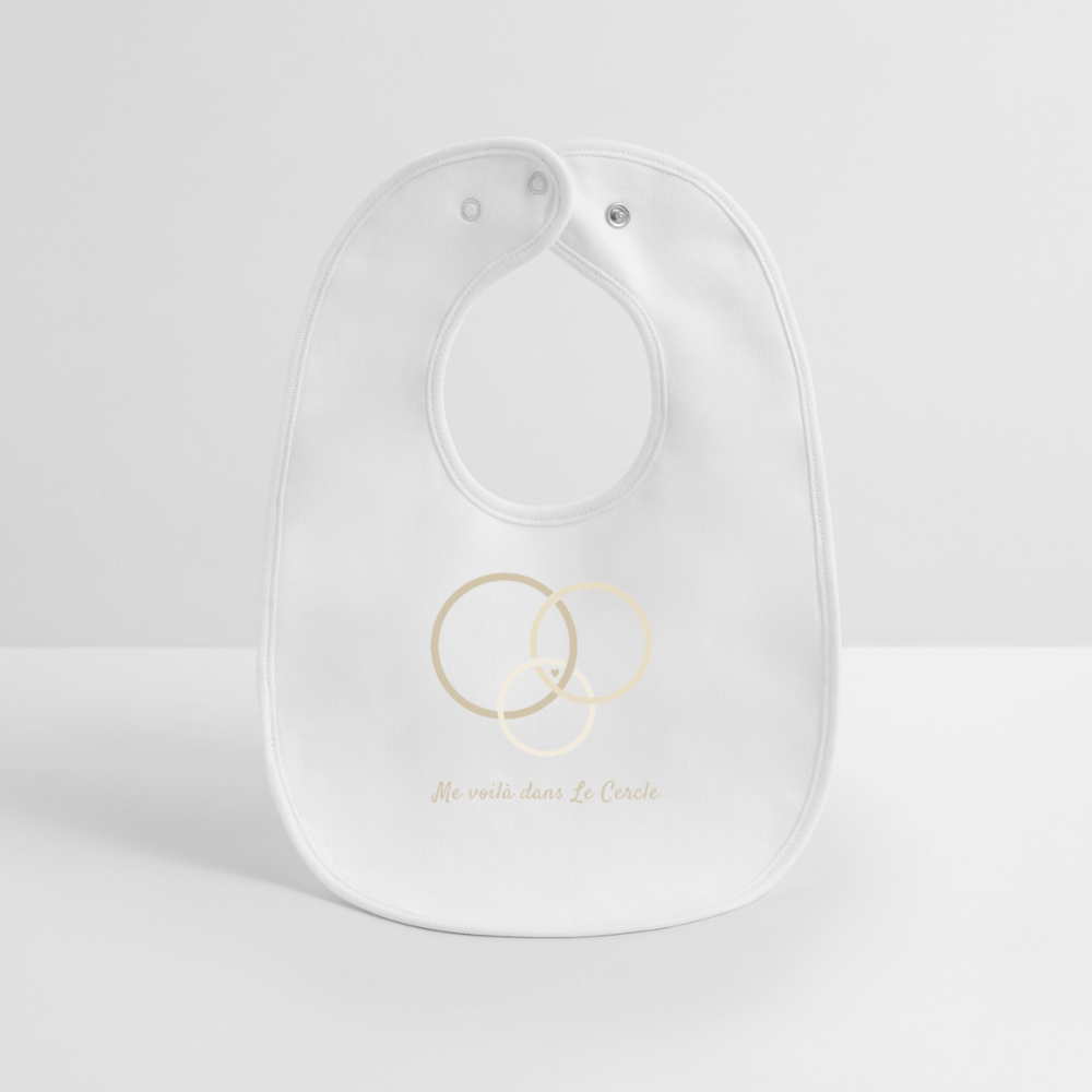 Image of Bavoir bébé Signature – Le Cercle s’agrandit - blanc