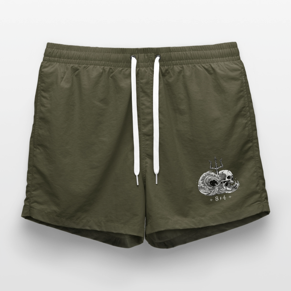 Image of Short de bain — À contre-courant (NB) - vert olive